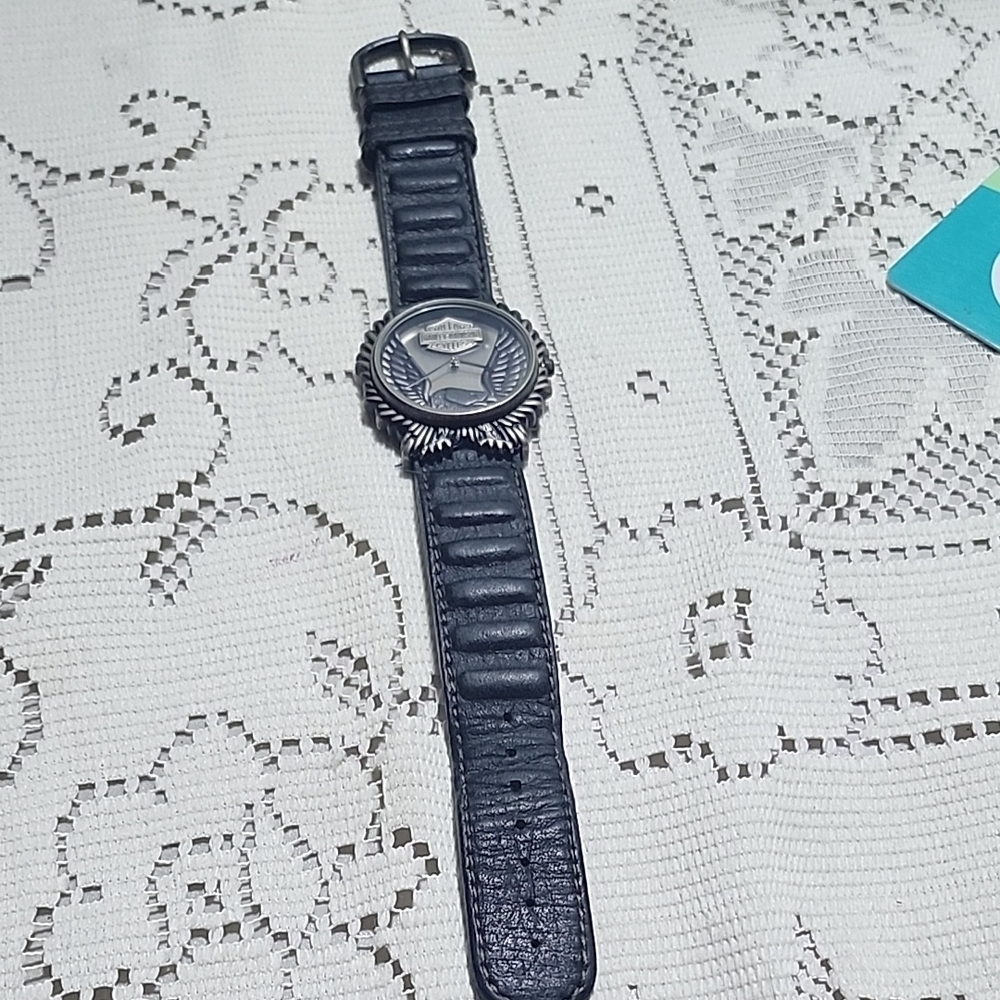 Classic Black Leather Watch Band